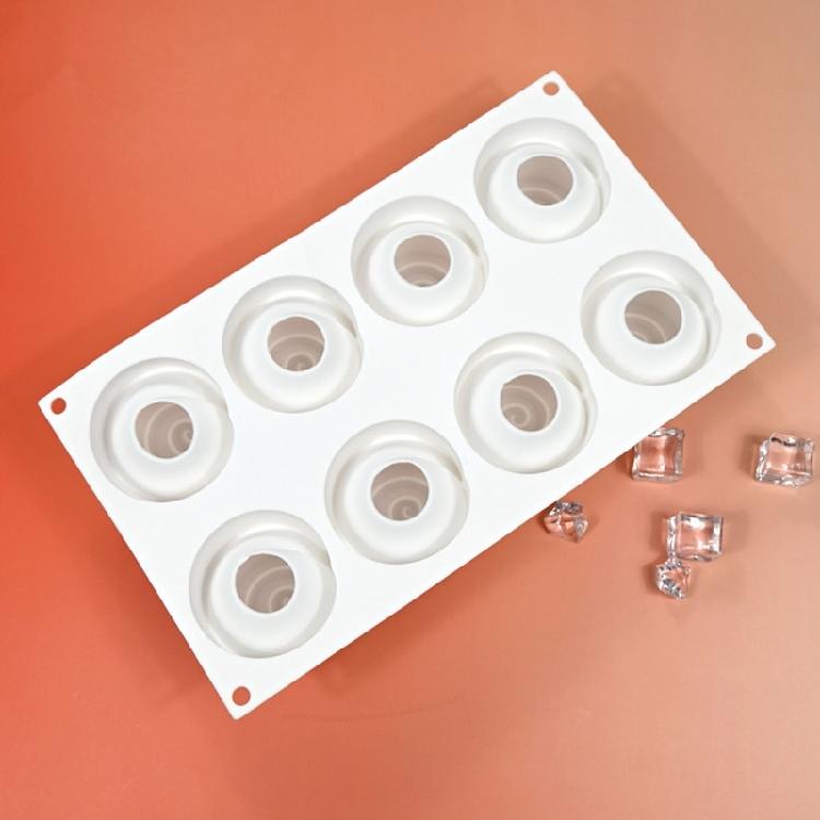 Elegant 8 Cavity Silicone Mousse Mold Dessert Moulds Rose Shaped Chocolate Mould