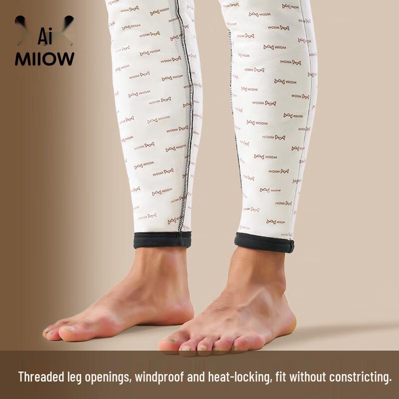 Miiow Men's 100% Wool Thickened Thermal Pants