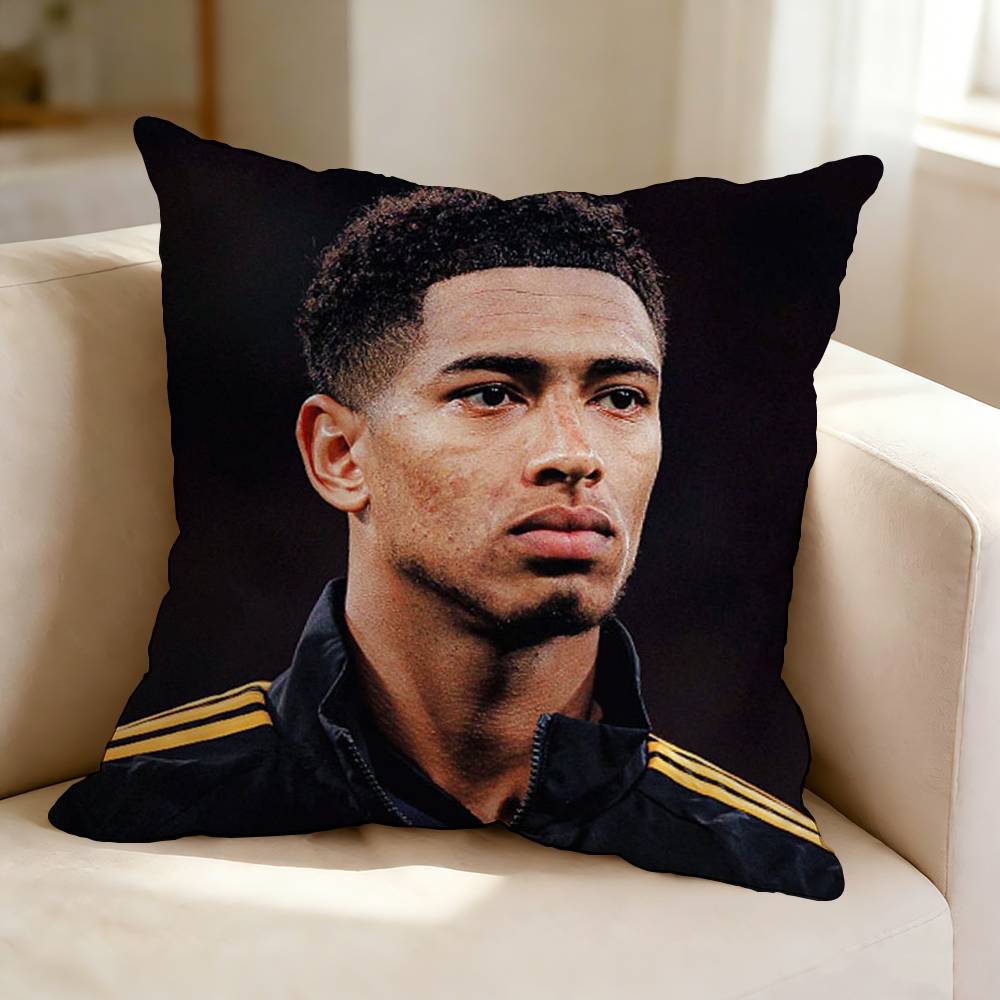 Federa per Cuscino Quadrata Double-Sided Sofa Cushion Cover Camera da Letto Comodino Calcio STAR Jude Bellingham