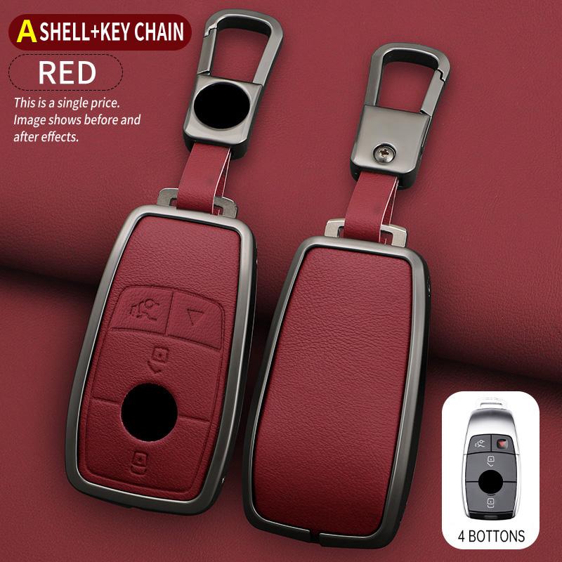 3/4 Button Key Fob Alloy Cover Case Fits for 2019 2020 Mercedes-Benz A220 E63S AMG E-Class GLE 350 4MATIC E300 E400 E43 W213