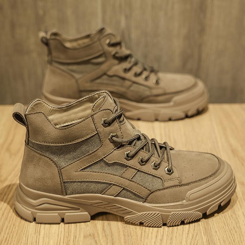 Fashion Luxury Brand Lace-Up Men Sneakers Outdoor Male Comfortable Hiking Shoe 2024 Hot Sale Men's Classic Casual Leather Ankle Boots