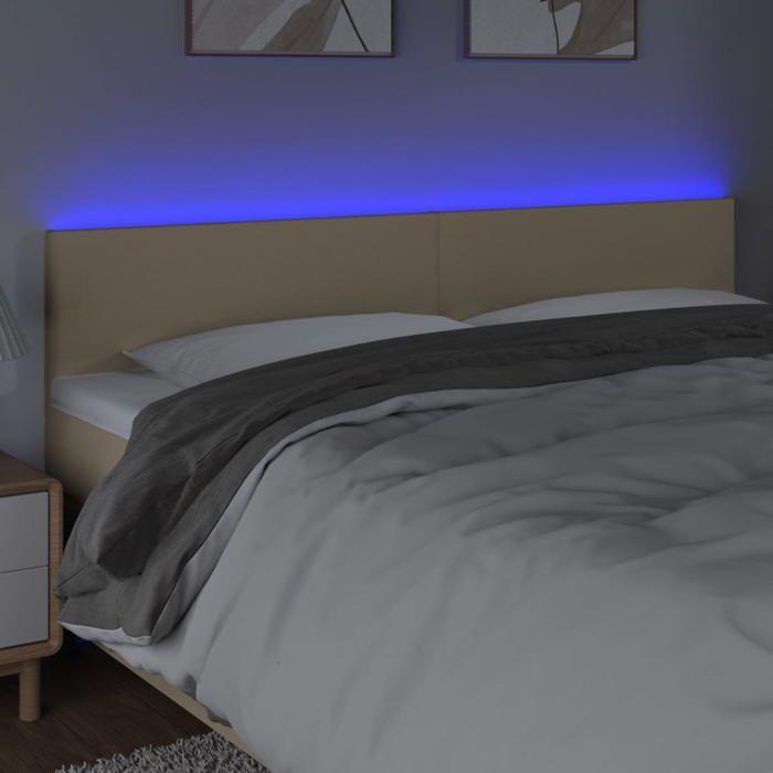 VidaXL LED Headboard Bedroom Furniture Double Bed Accessory Head of Bed Frame Interior Cream 3121343