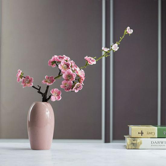 Artificial Peach & Plum Blossom Tree Ornaments – Chinese New Year Decorative Flower Arrangement