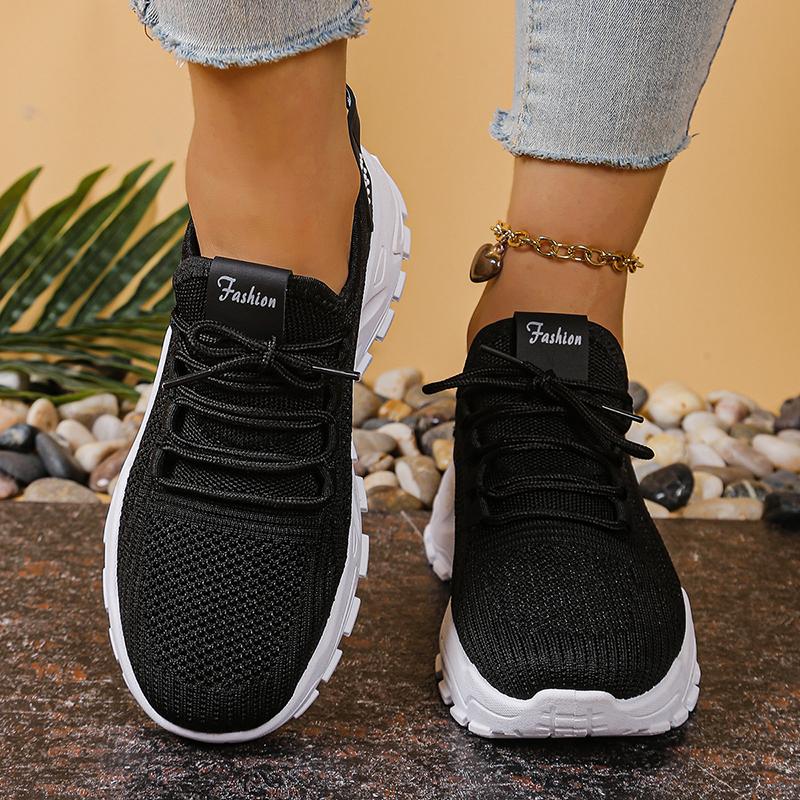 Fashion Fashion Knitted White Sneakers for Women Summer Mesh Breathable Platform Sports Shoes Woman Thick Bottom Non Slip Running Shoes