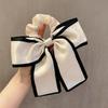 Korean Style Bow Hair Tie for Girls - Elegant Low Ponytail Accessory