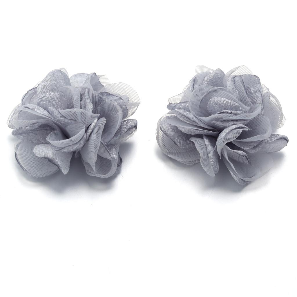 2pcs 5.5cm Chiffon Fabric Flowers Colorful Burnt Edge Artificial Flowers For Wedding Party DIY Handmade Clothing Headwear Decor