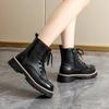 Bottes Confortables en Cuir Femme 2026 Automne et Hiver Doublées Polaire Chaudes Bottes en Coton Mode et Tendance Bottes pour Femme