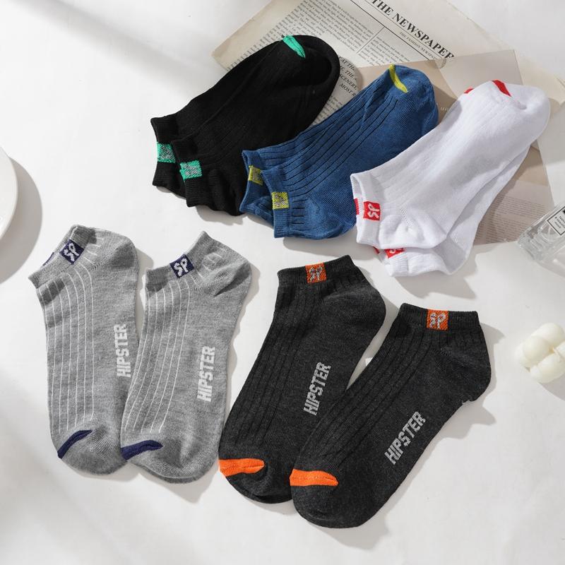 3 Pairs Men's Ankle Socks Hot Selling New Spring Autumn Low Tube Breathable Comfortable Simple Fashion Street Cotton Socks
