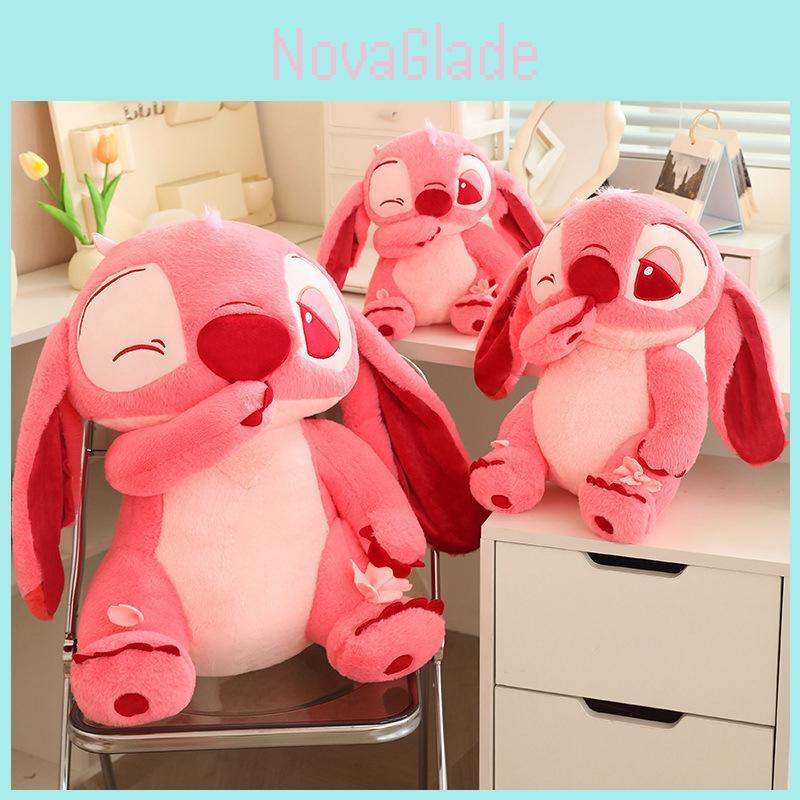 Adorable Pink Stitch Plush Doll Cute Bear Toy Soft Stuffed Animal Gift For Girls