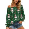 Women's Christmas Long Sleeve Top, Casual Loose Fit Comfortable Holiday Shirt