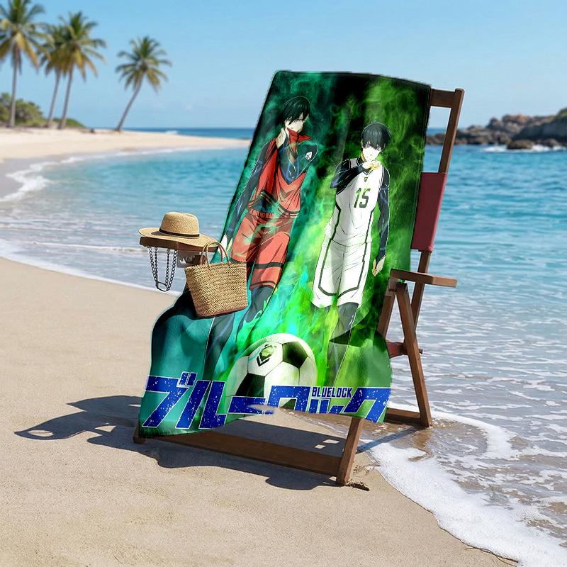 Beach Towel with B-BLUE L-LOCK Pattern - soft,absorbent,machine washable Lightweight&Modern,swimming,Travel Essentials