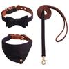 3Pcs/Set Pet Collar Set Plaid Print Vintage Style Bowknot Tie Dog Collar