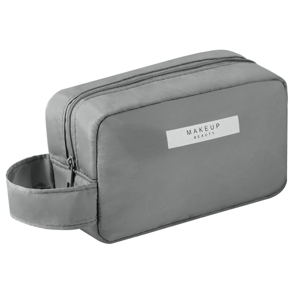 Keilend Makeup Small Cosmetic Pouch for with Handle for Cosmetic Perfect for Travel and Business Gray Pouch, Portable, Travel, Women, Divided,