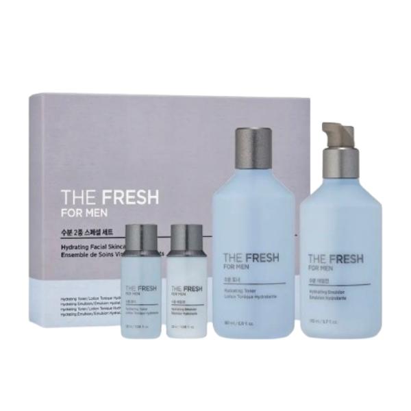 

[The Face Shop] The Fresh For Men Hydrating 2-Piece Set (Toner 180ml + Emulsion 170ml + Toner 32ml + Emulsion 32ml)