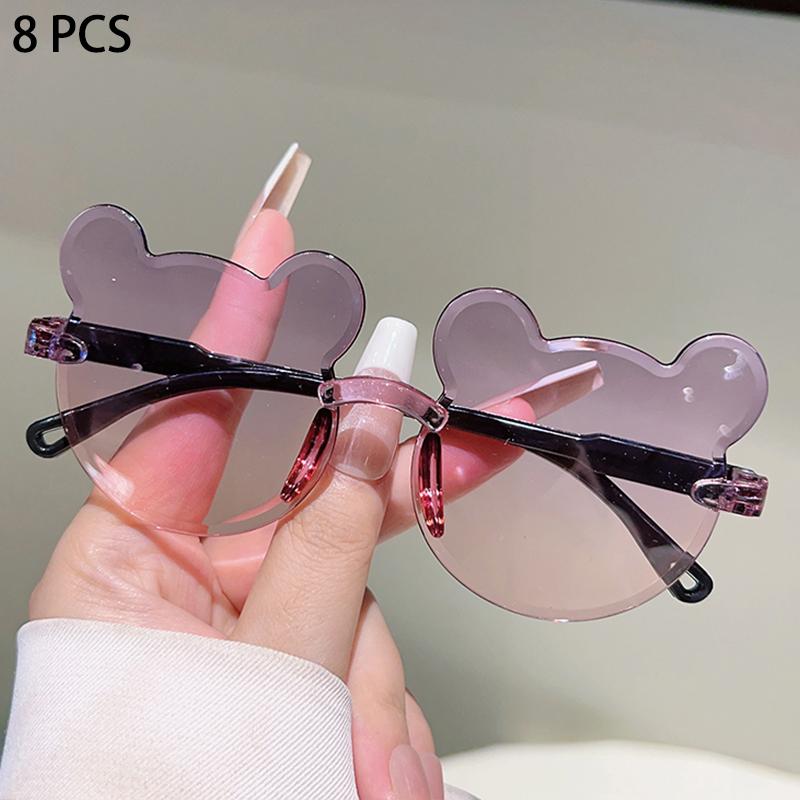 1/8 ks roztomilé sluneční brýle ve tvaru medvídka pro děti nové módní dětské bezrámové dekorace odstínů s gradientním vícebarevným slunečním brýlem