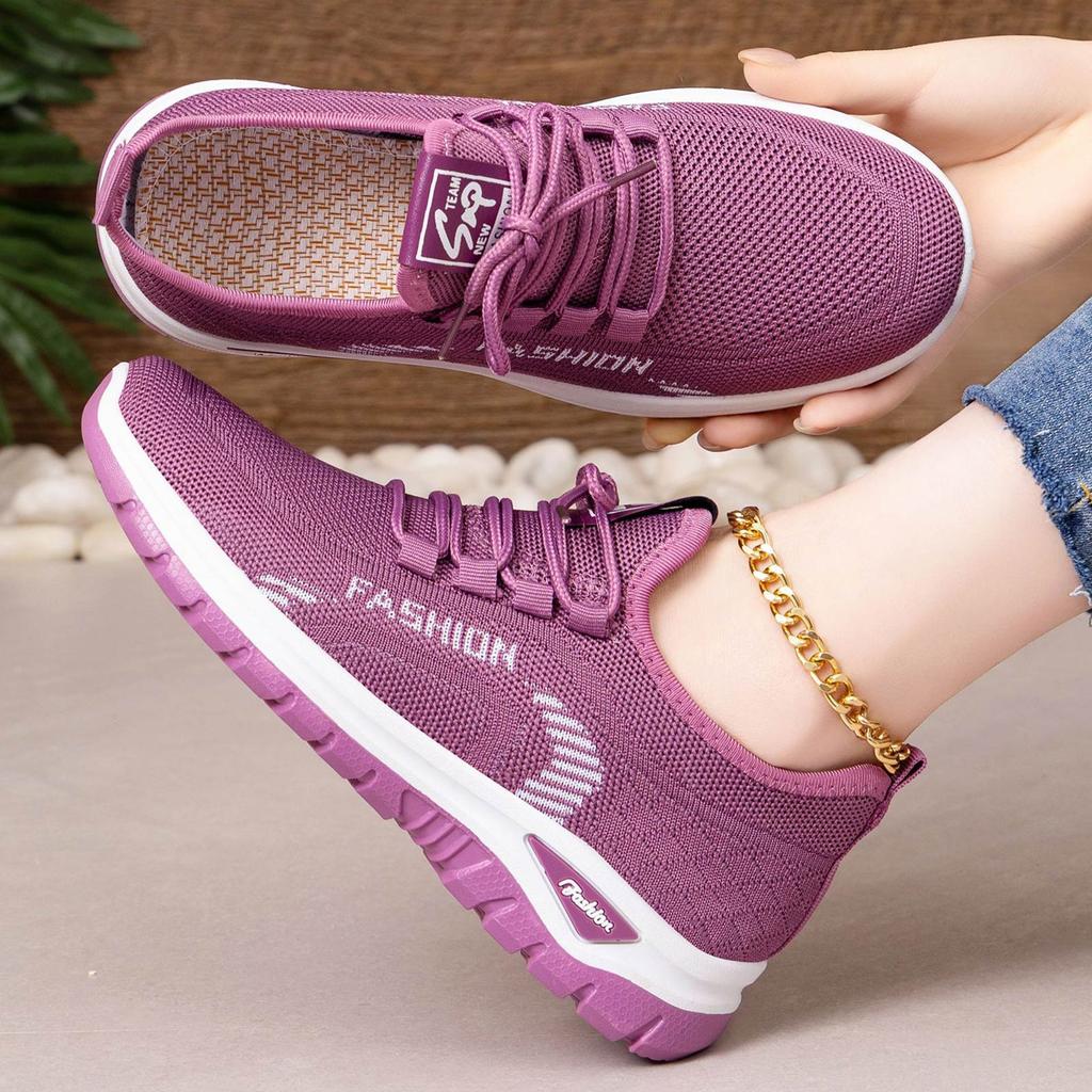 Lightweight Breathable Slip On Athletic Shoes for Women Flexible Sole Casual Running Sneakers with Knit Upper and Cushioned Insole