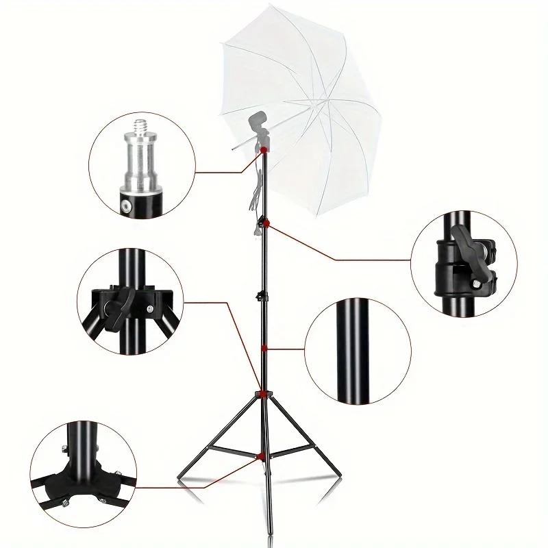 Metall Aluminiumlegierung Lichtstativ Fotografie Tragbares Stativ mit 1/4 Schraube für Softbox LED Ringleuchte Telefonkamera
