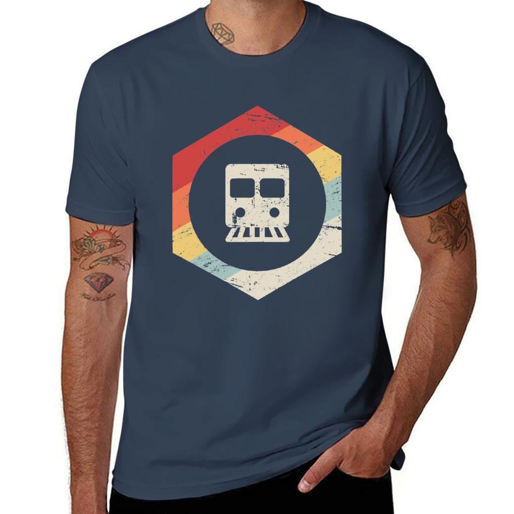 Retro Vintage Rail Crew Railroad Train Conductor Tshirt Basic Short Sleeve Tshirt For Unisex