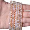 Perline di Cristallo Sfaccettate da 4 6 8mm Vetro Bianco Semi Ambra Perline Distanziatrici Sfuse Per la Realizzazione di Gioielli Braccialetti Fai-da-te Accessori per Collane