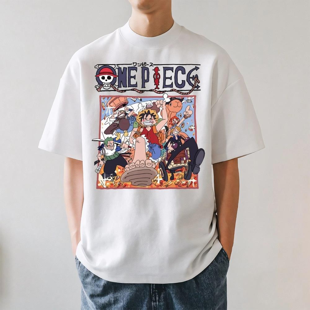 2026 New One Piece Japanese Style Classic Print T-shirt Short Sleeve T-shirt Men's and Women's T-shirt Men's Tops Harajuku