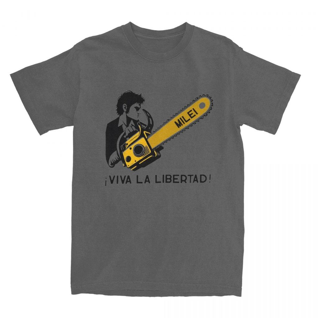 Javier Milei Chainsaw T Shirt Viva la Libertad Fashion T Shirts Short-Sleeved Y2K Fun Tops Summer Cotton O Neck 4XL 5XL Top Tees