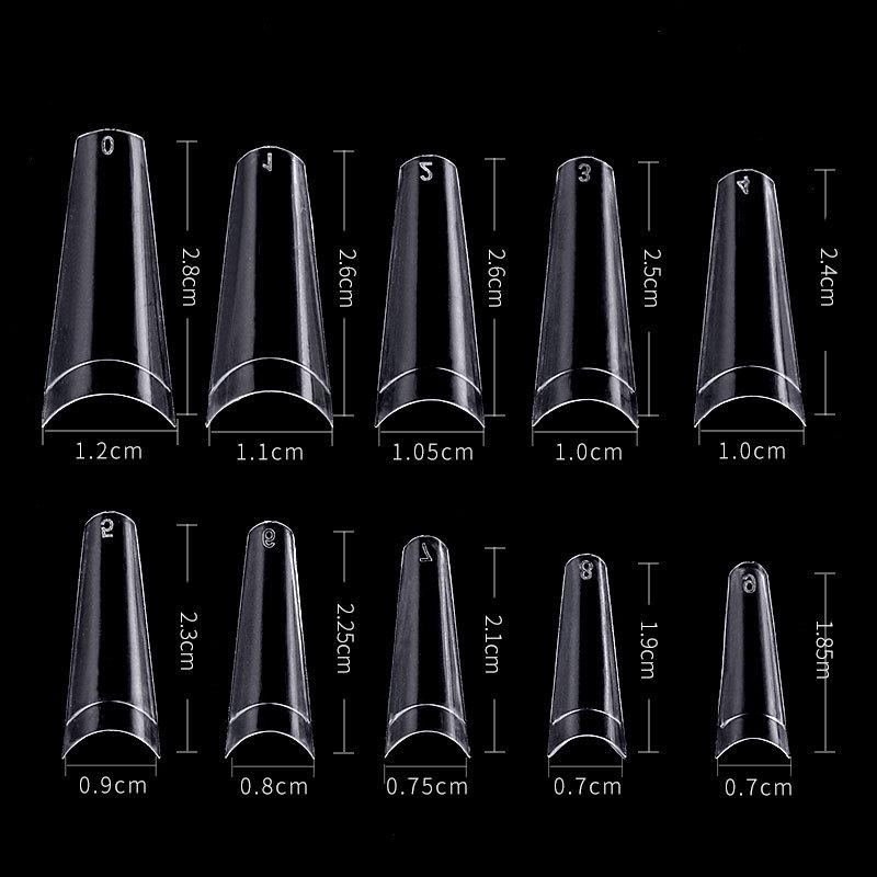 Nail Art Denim Nail Max Super Long Flat Head French False Nail Traceless Nail 504 Patch