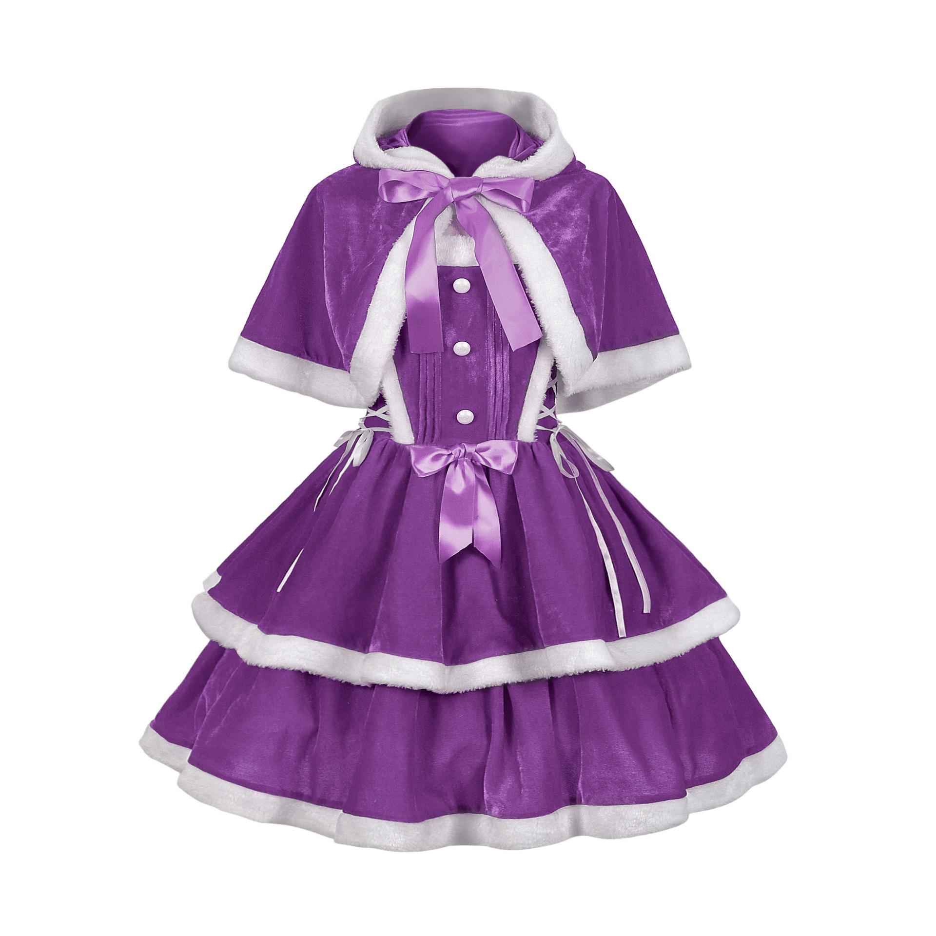 

Japanese Kawaii Lolita Dress Sets Women Hooded Shawl Short Jackets Bow Mini Skirt Korean Style Sweet Red Christmas Year Suit XXL білий
