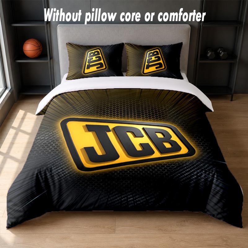 JCB Design Bed Bedding Set 1 Duvet Cover + 2 Pillowcases Soft Breathable Household Bed Linens