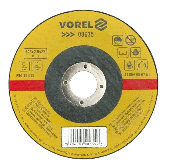 Vorel Metal Cutting Disc 125 X 1.0 X 22.2Mm 08631
