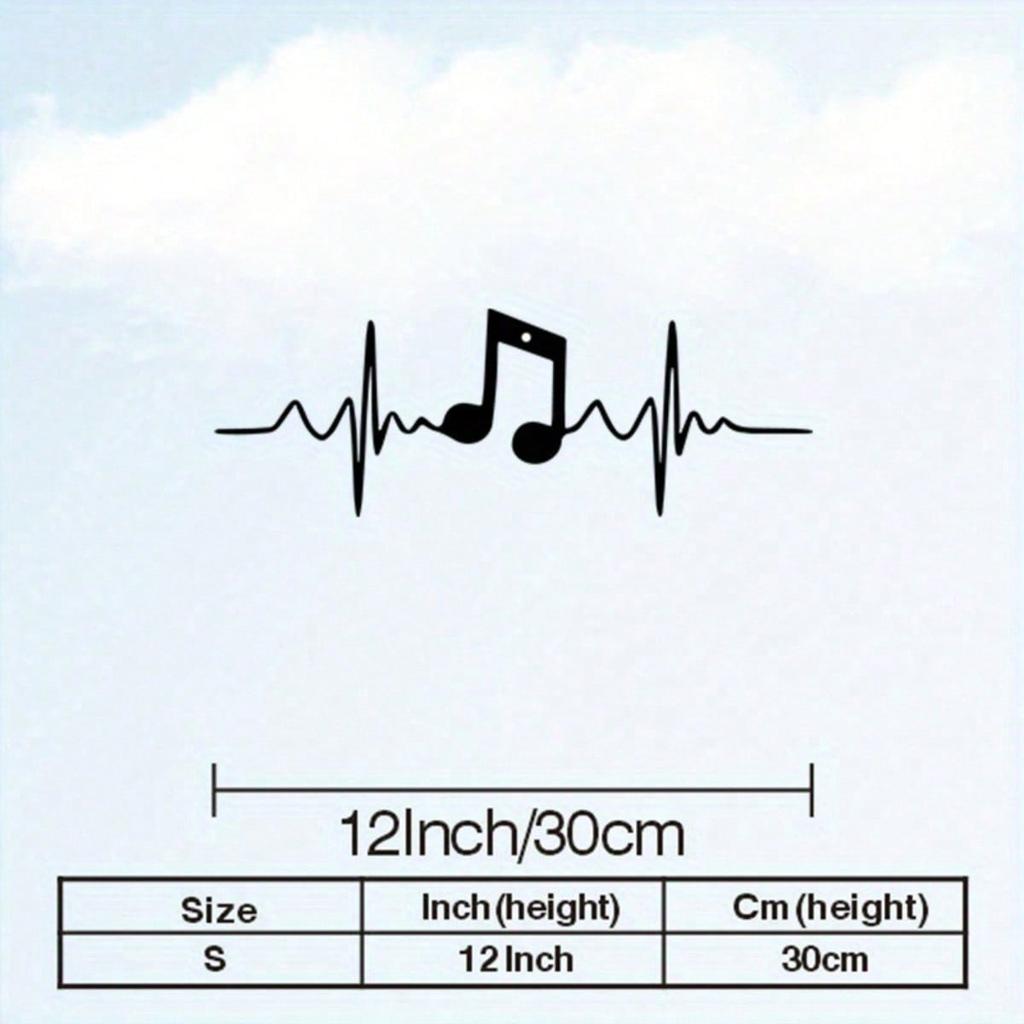 Music Note Heartbeat Metal Wall Art, Music Lover ECG Wall Decor