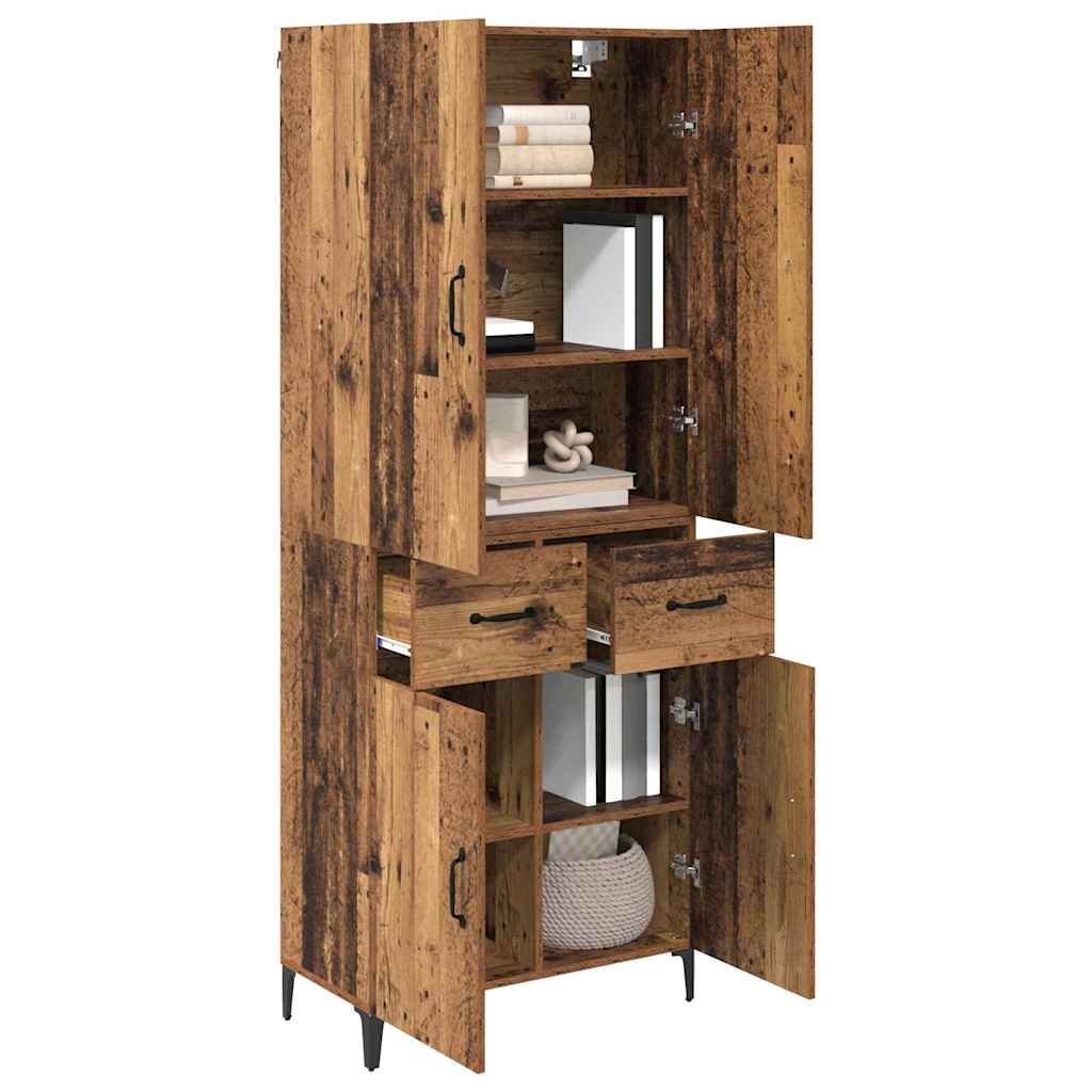 Wall Mounted Highboard Reclaimed Wood Look 27.4 x 13.4 x 70.9 in (L x W x H) Engineered Wood