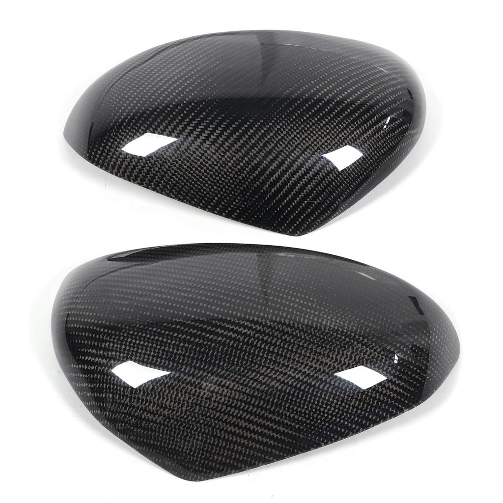 Pair Rearview Wing Mirror Cover Carbon Fiber Sticker Trim Fit for Smart Fortwo 2009‑2014