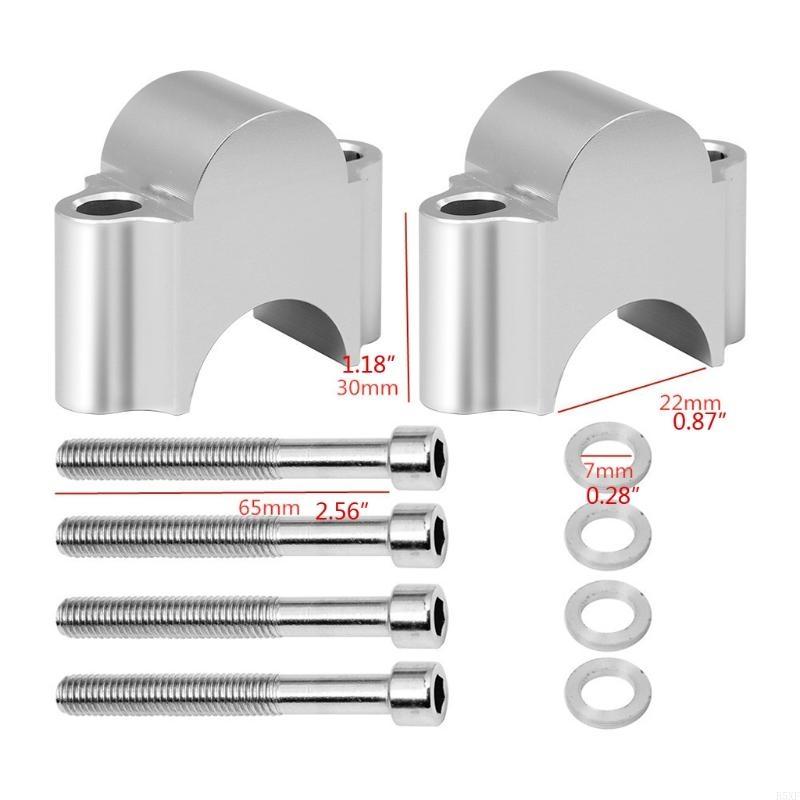 2025 New 1 Pair Scooter Motorcycle HandleBar Handle Fat Bar Mount Clamps Riser Aluminum