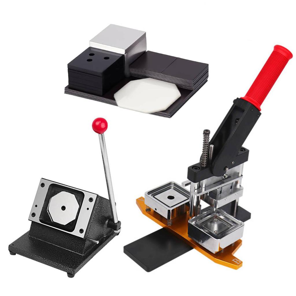 Fridge Magnet Press Maker and Paper Cutter 2x2 Inch 50x50mm Custom Photo Square Pin Making Machine Kit