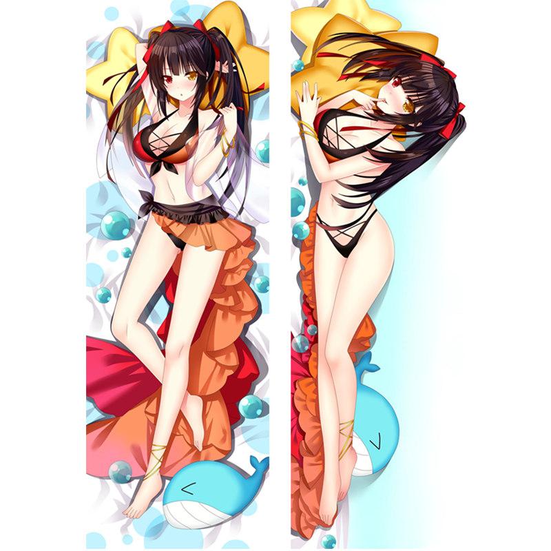 Anime DATE A LIVE Yatogami Tokisaki Kurumi Pillow Covers Dakimakura Case 50x160CM 3D Two-sided Bedding Hugging Body Pillowcase