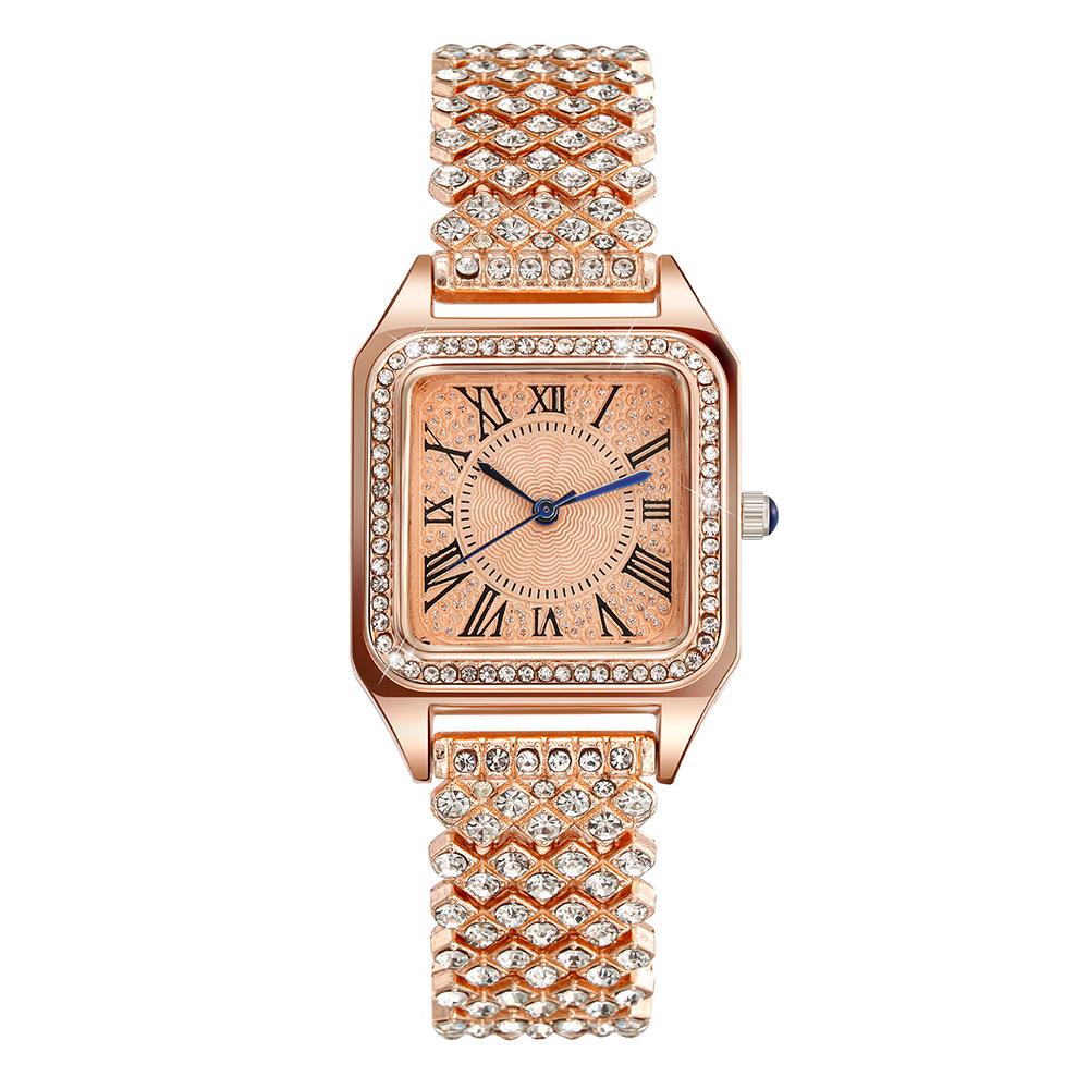 Neue römische Ziffern Strass Damen Quarz Armbanduhr