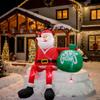 Inflatable Santa Claus Christmas Decoration with Lights Weatherproof Roof Yard Outdoor Inflatable Santa Figure