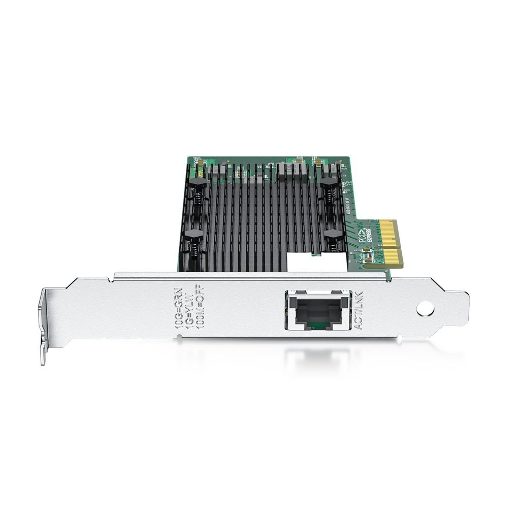 10Gtek 10Gb PCI-E NIC Network Card, Intel X550-AT2 Controller Chip, Single RJ45 Port, Intel X550-T1 Compatible, 10Gbase-T LAN Card, PCI-E 3.0