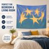 Modern Yellow Star Tapestry Flat Print Blue Background Wall Hanging For Office Dorm Bedroom Aesthetic Room Decor Wall Cloth