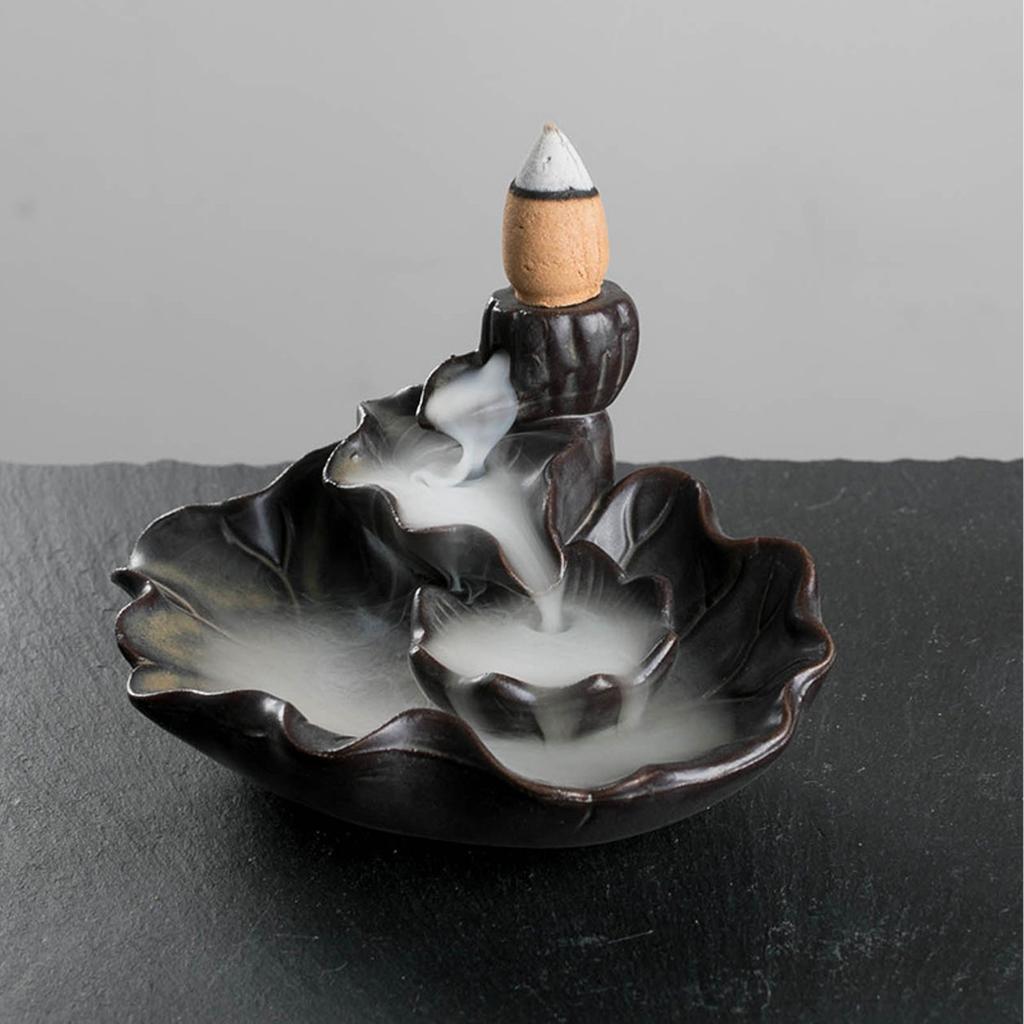 Backflow Incense Holder Pressure Relief Beautiful Waterfall Incense Burner for Meditation Coffee Shop