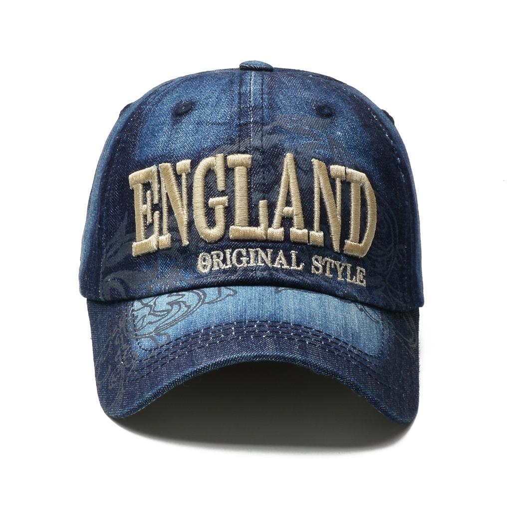 NORTHWOOD Letters Denim Baseball Cap for Men Women Sun Outdoor Baseball Hats Dad Cap