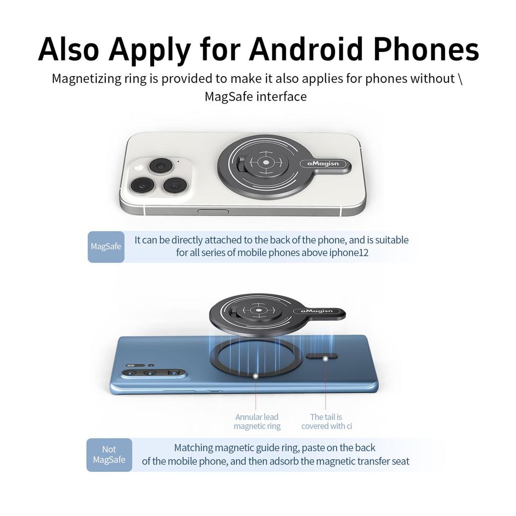 Xtahdge AF03 Magnetic Phone Mount Adapter for Insta360 Flow Smartphone Gimbal Stabilizer iPhone 12 13 14 15 Series Aluminum Alloy Slim 4.2mm 30g