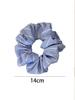 New Scrunchies Striped Blue Color Large Size Hair Ties Fresh Sweet Elastic Hair Band Women Hair Accessories
