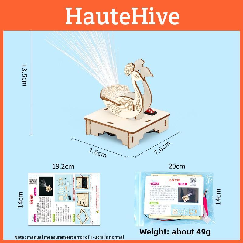 Science Experiment Fiber Optic Peacock Kit With Diy Electric Components For Childrens Educational Fun