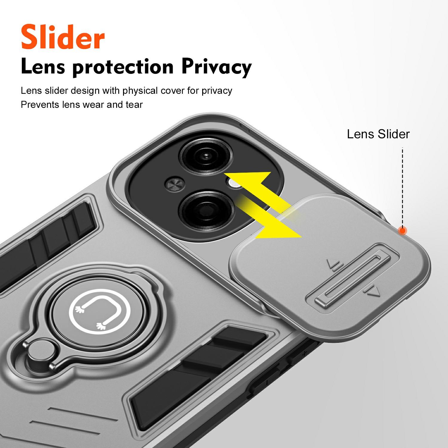 

For TECNO Spark Go 2025/Spark Go 1/Pop 9 4G Case Slide Camshield Kickstand PC+TPU Phone Cover Blue