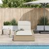 Sun Lounger with Floating Cushion Beige Poly Rattan