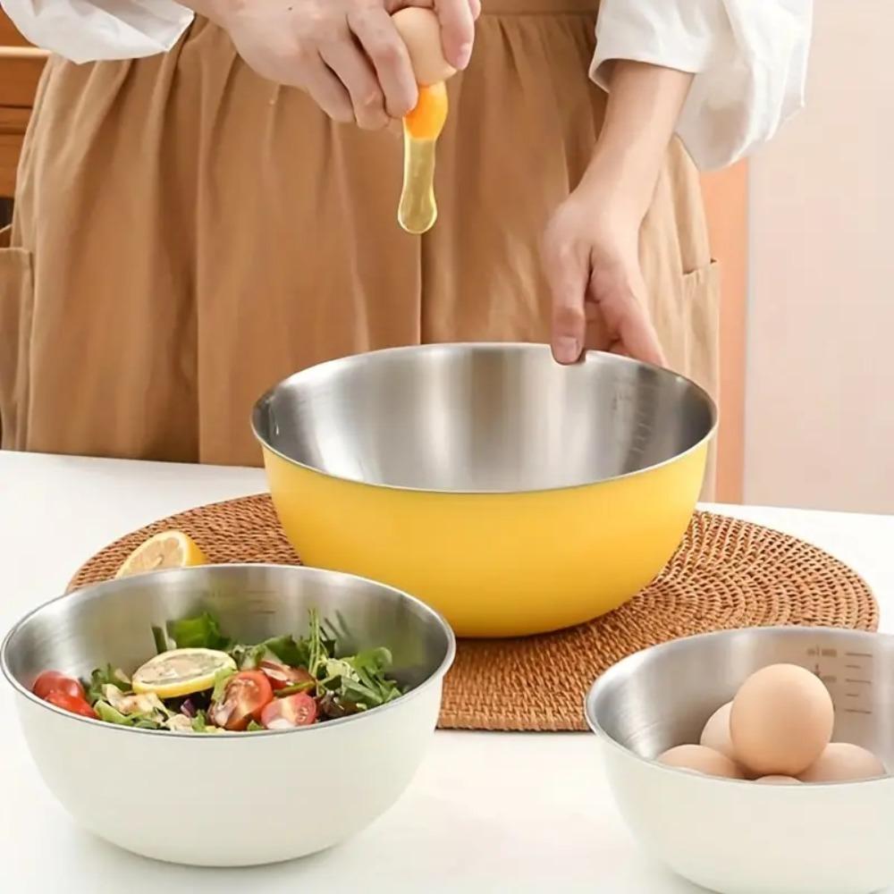 with Scale Vegetable Storage Bowls Korean Egg Beating Bowl Salad Mixing Bowl  Baking