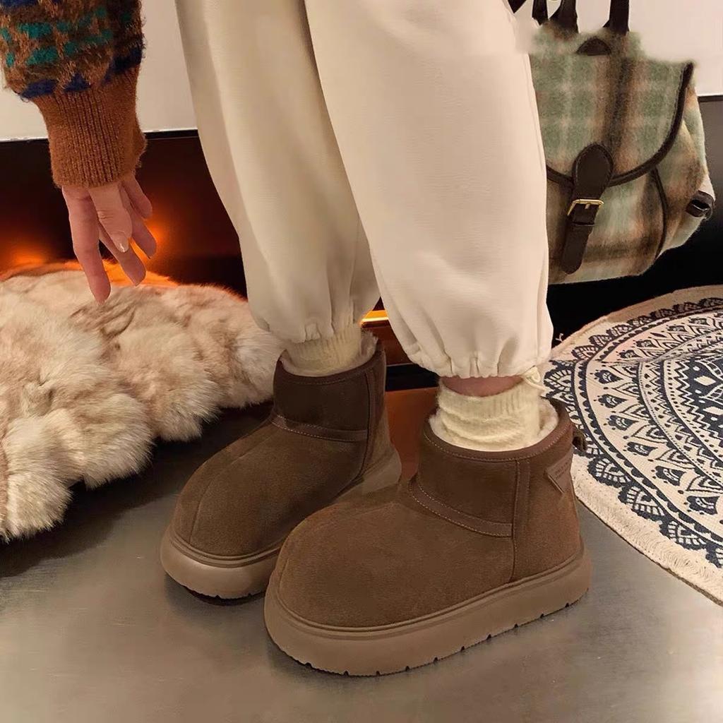 Warm Thick-soled Snow Boots Women's 2025 New Winter Outdoor Piled Thickened Big-headed Short Boots Northeast Cotton Shoes