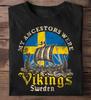 Swedish Sweden Swede Viking Ship Flag Viking T Shirt, Scandinavian,Viking World Tour, Funny Viking Gift, Norse Mytholog