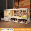 Cage pour Petit Chien avec Toilettes Luxe Une Pièce Un Salon Villa pour Animaux de Compagnie Cage pour Chiots avec Zone Toilettes Séparée Maison pour Chiens d'Intérieur